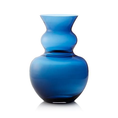 Nona Blue Glass Floor Vase | Crate and Barrel