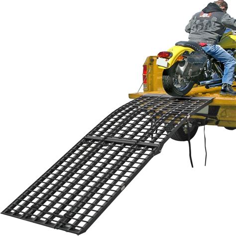 8' Long Black Widow 4-Beam Aluminum Folding Arched Motorcycle Ramp ...