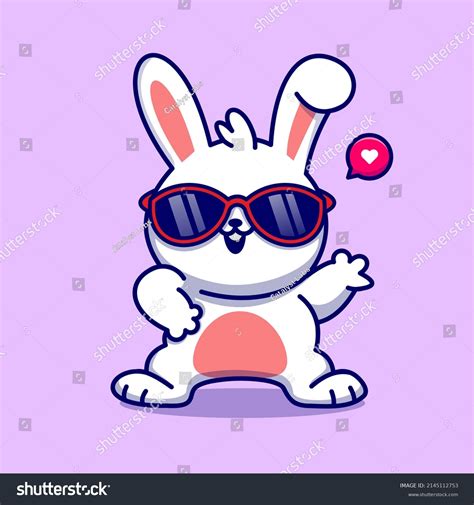 Cute Rabbit Dance Wearing Glasses Cartoon Stock Vector (Royalty Free ...