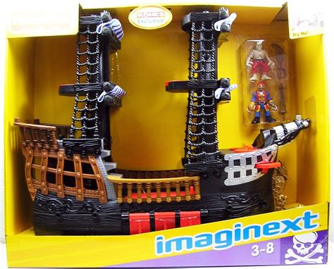 Fisher Price Imaginext Black and Red Pirate Ship | Imaginext pirate ...