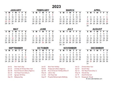 Calendar 2023 Malaysia Printable Free – Get Calendar 2023 Update