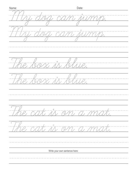 Sentence Cursive Tracing Worksheets Pdf - Name Tracing Generator Free