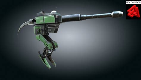 gun robot 3d obj