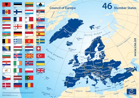 Map of the Council of Europe 46 member states