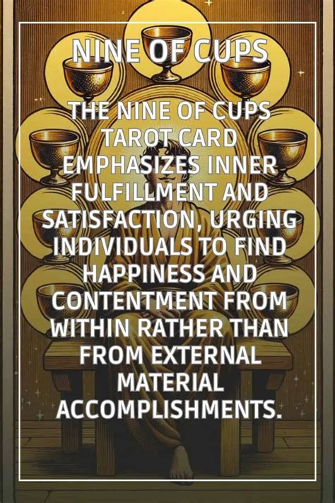 The Nine of Cups Tarot Card Meaning - Satisfaction and Joy