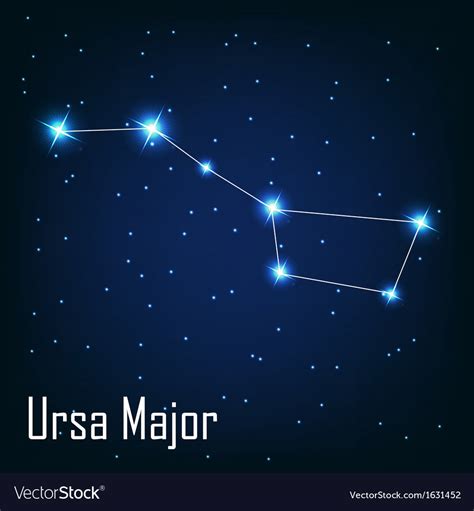 Constellation ursa major star in the night Vector Image