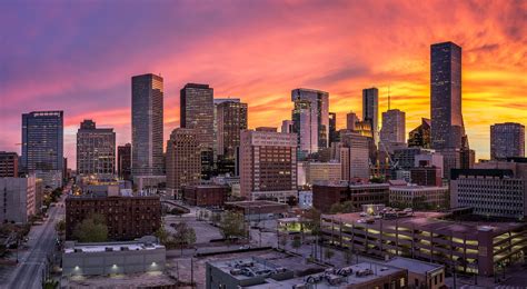 Downtown Houston Fire In The Sky by Francisco J Rios on 500px | Sunset ...