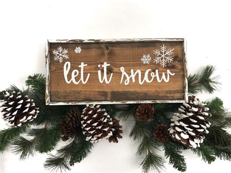 Let It Snow Hand Painted Wooden Christmas Sign // Let It Snow | Etsy ...