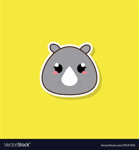 Isolated cute baby rhino Royalty Free Vector Image