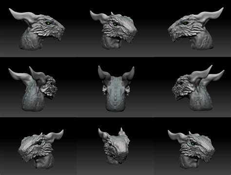 ArtStation - White Dragon head 3d model