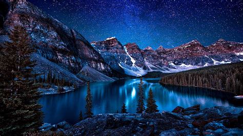 Fantastic Lake Louise In Alberta Canada Hdr Wallpapers - Moraine Lake ...