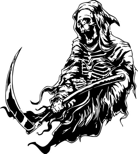 Grim Reaper Scythe Dr Death Monster Car Truck Window Laptop Vinyl Decal ...