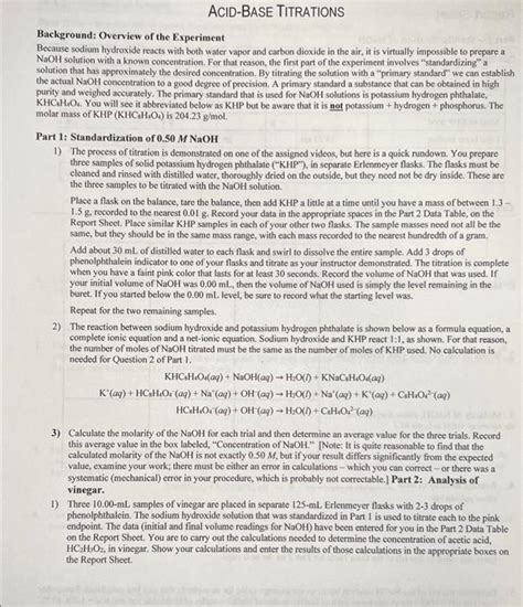 Solved Background: Overview of the Experiment Because sodium | Chegg.com