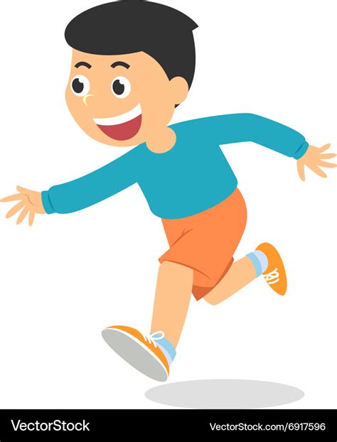 Cartoon boy running Royalty Free Vector Image - VectorStock