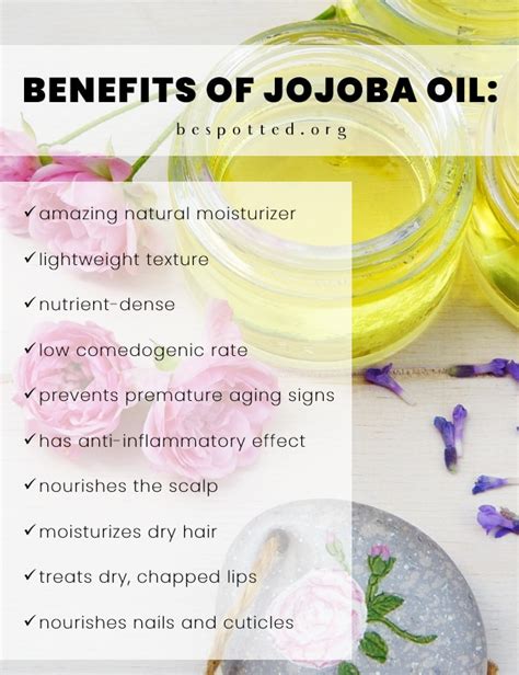 Benefits of Jojoba Oil Infographic | Be Spotted