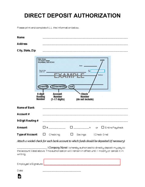 Free Direct Deposit Authorization Forms - PDF | Word – eForms