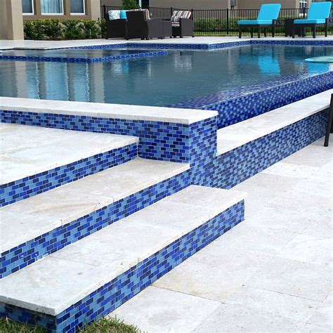 Cobalt Blue Blend, 1" x 2" | GC82348B2 | Mosaic Glass Tile – AquaBlu ...