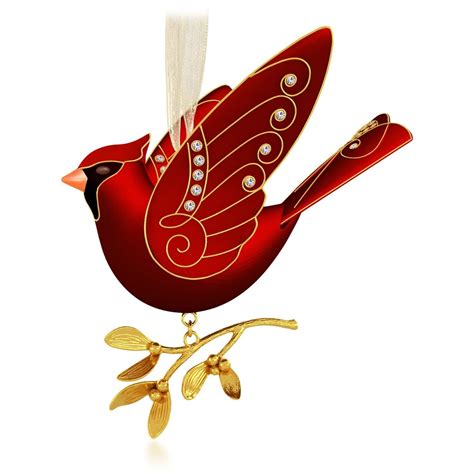 Festive Cardinal Birds Christmas Ornaments