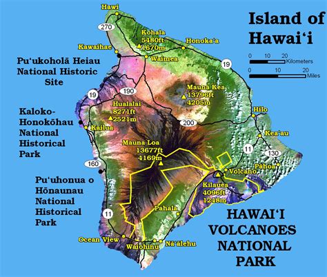 Hawaii Volcanoes Map - Hawaii National Volcanoes Park • mappery