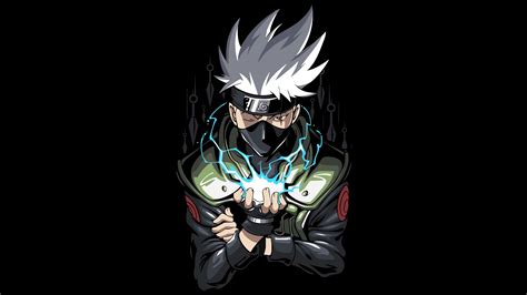 Kakashi Hatake Wallpaper 4K, AMOLED, Naruto, Black background