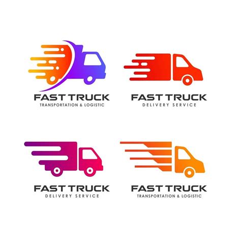 delivery truck courier logo design template 2506662 Vector Art at Vecteezy