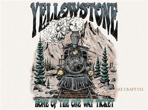 Yellowstone Train Station Montana Mountain Vintage Sublimation - Etsy