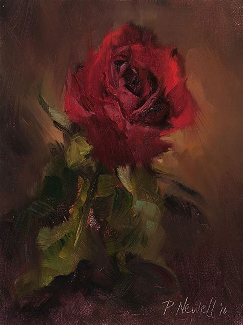 Red Rose I by Pamela C. Newell Oil ~ 8" x 6" | Renaissance art ...