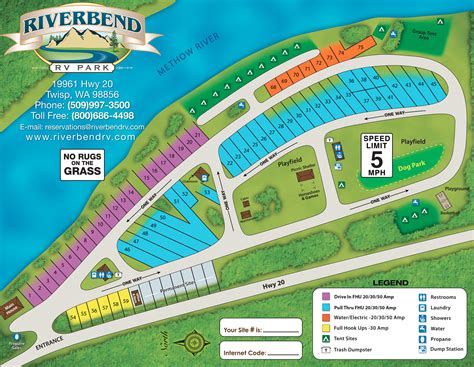 RV Park Map | RV site map | Riverbend RV Parkmap