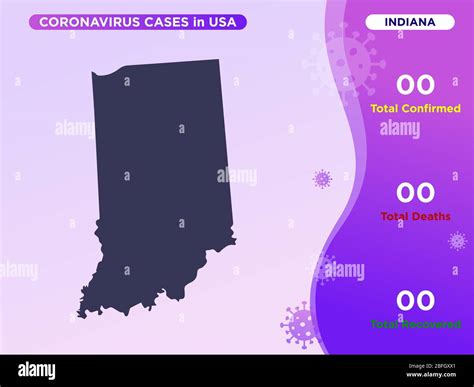 Indiana Map Covid-19, Corona Virus Infographic Vector Template Stock ...