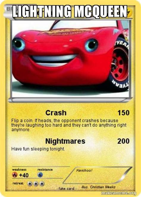 lightning mcqueen - card | Make a Meme