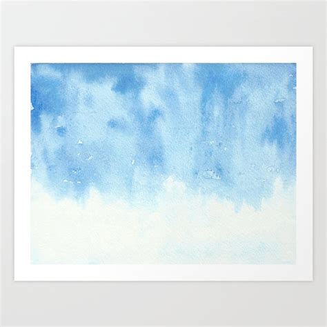 blue sky watercolor illustration Art Print by Angelikpilart | Society6