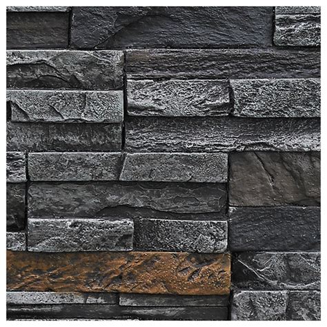 SAMPLE - Faux Stacked Stone Wall Panel - Almond - Contemporary - Wall ...