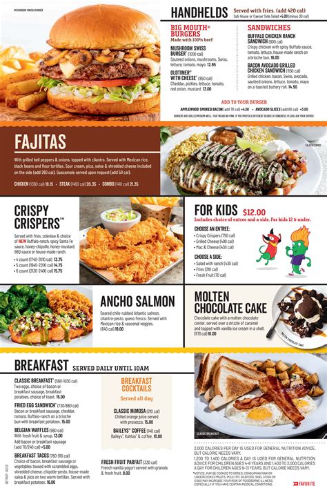 Chilis Menu — Midfield Concession Enterprise Inc.