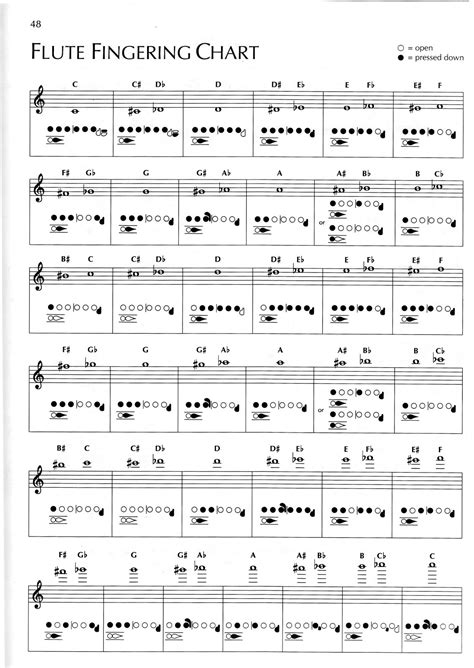 Modern Music For Flute: Flute Fingering Chart