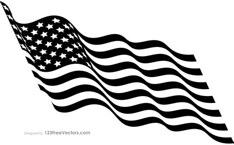 American Flag Vector Black And White at Vectorified.com | Collection of ...