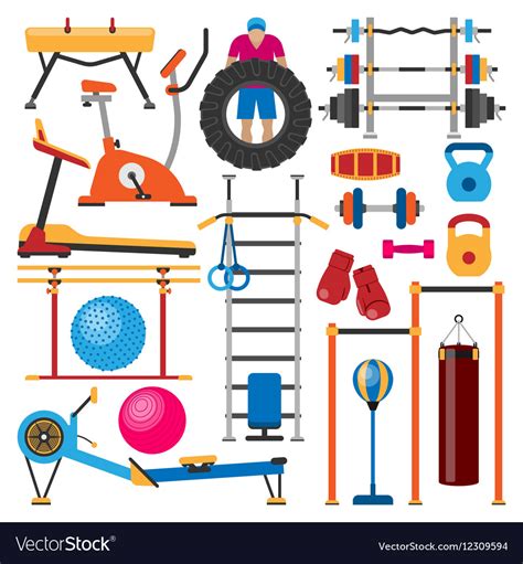 Sport gym equipment Royalty Free Vector Image - VectorStock