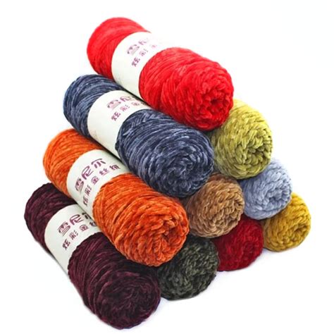 10pcs Velvet Yarn Crochet Texturized Polyester Blended Cotton Chenille ...