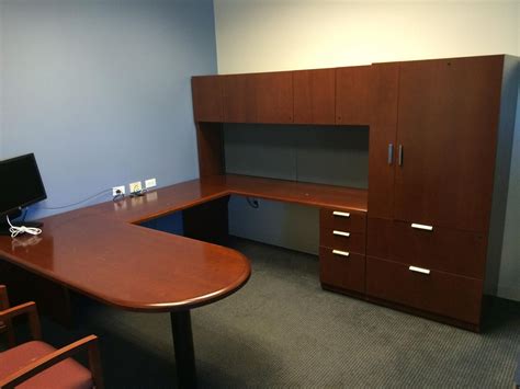 Steelcase Cherry Desk Sets - Conklin Office Furniture