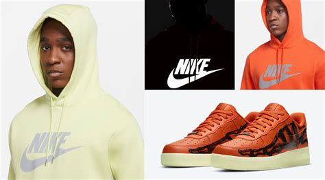 Nike Air Force 1 Orange Skeleton Hoodie | SneakerFits.com