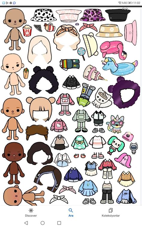 a bunch of different types of clothes and hair accessories on a white ...