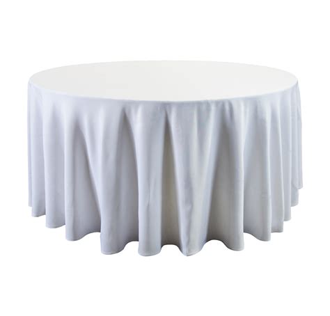 120" Round White tablecloth - The Party Centre