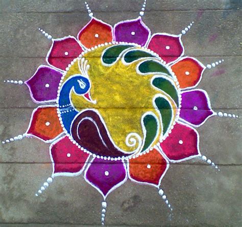 Best Peacock rangoli designs with colours - Fashion Beauty Mehndi ...