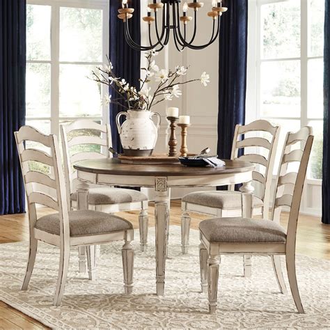 Signature Design by Ashley Realyn 5-Piece Round Table and Chair Set ...