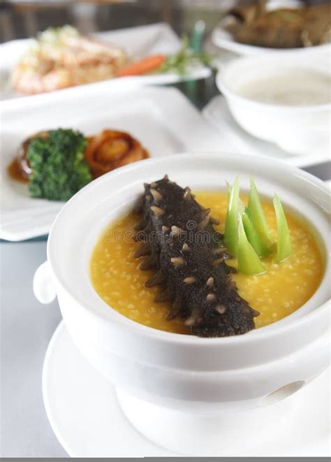 Soup with sea cucumber stock image. Image of white, seafood - 15237565