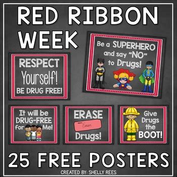 Red Ribbon Week Posters by Shelly Rees | Teachers Pay Teachers