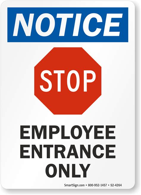 Employee Entrance Signs | Employees Only Signs