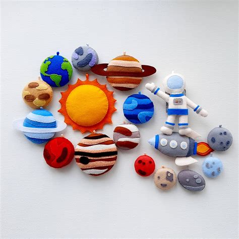 Felt solar system planets with dwarf planets set stuffed planets with ...