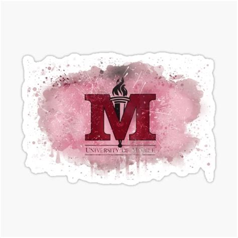 " University of Mobile Rustic Watercolor Logo" Sticker by ...