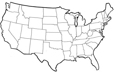 Blank Political Map United States