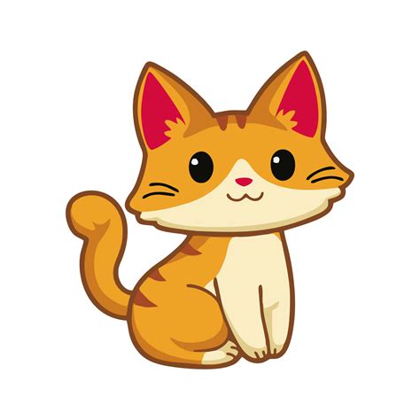 Illustration of cute colored cat. Cartoon cat image in png format ...